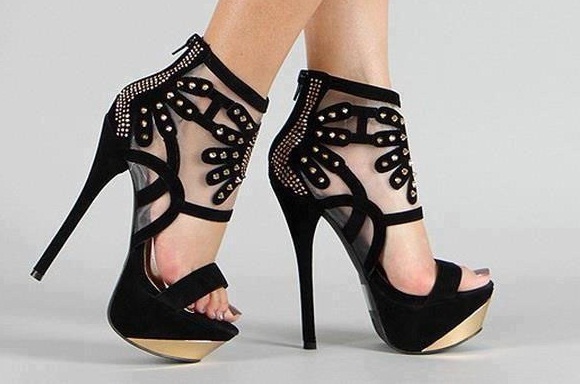 black high heels for party