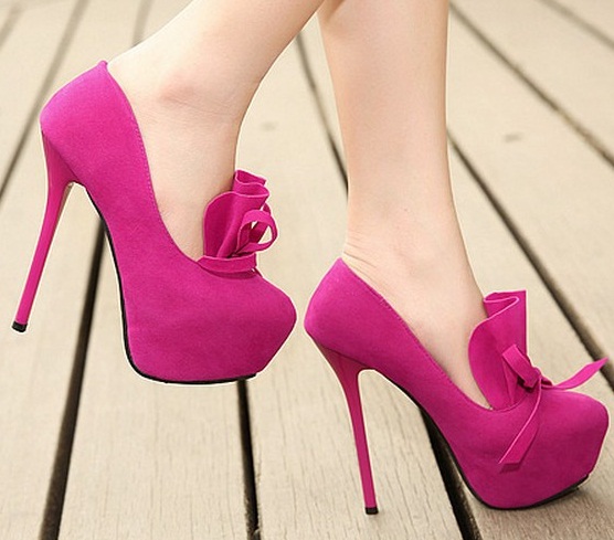 pink flower high heel