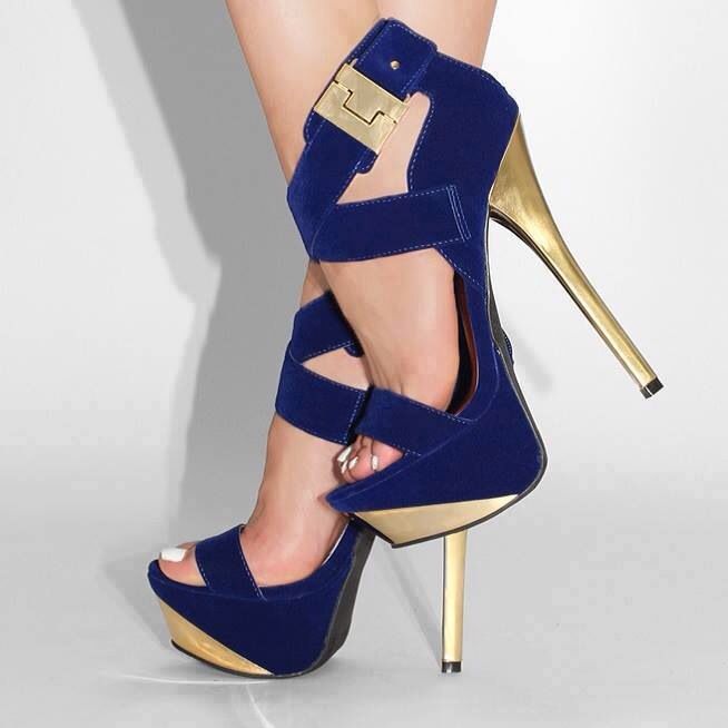 dark blue high heel