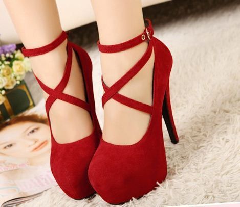 reddish high heel