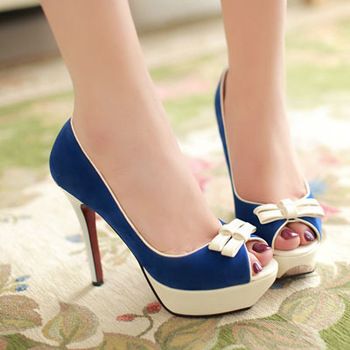 Blue high heel